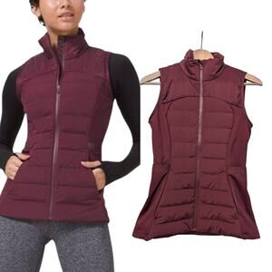 Lululemon Down For It All Puffer Quilted Down Vest Burgundy Red Maroon 4 | S